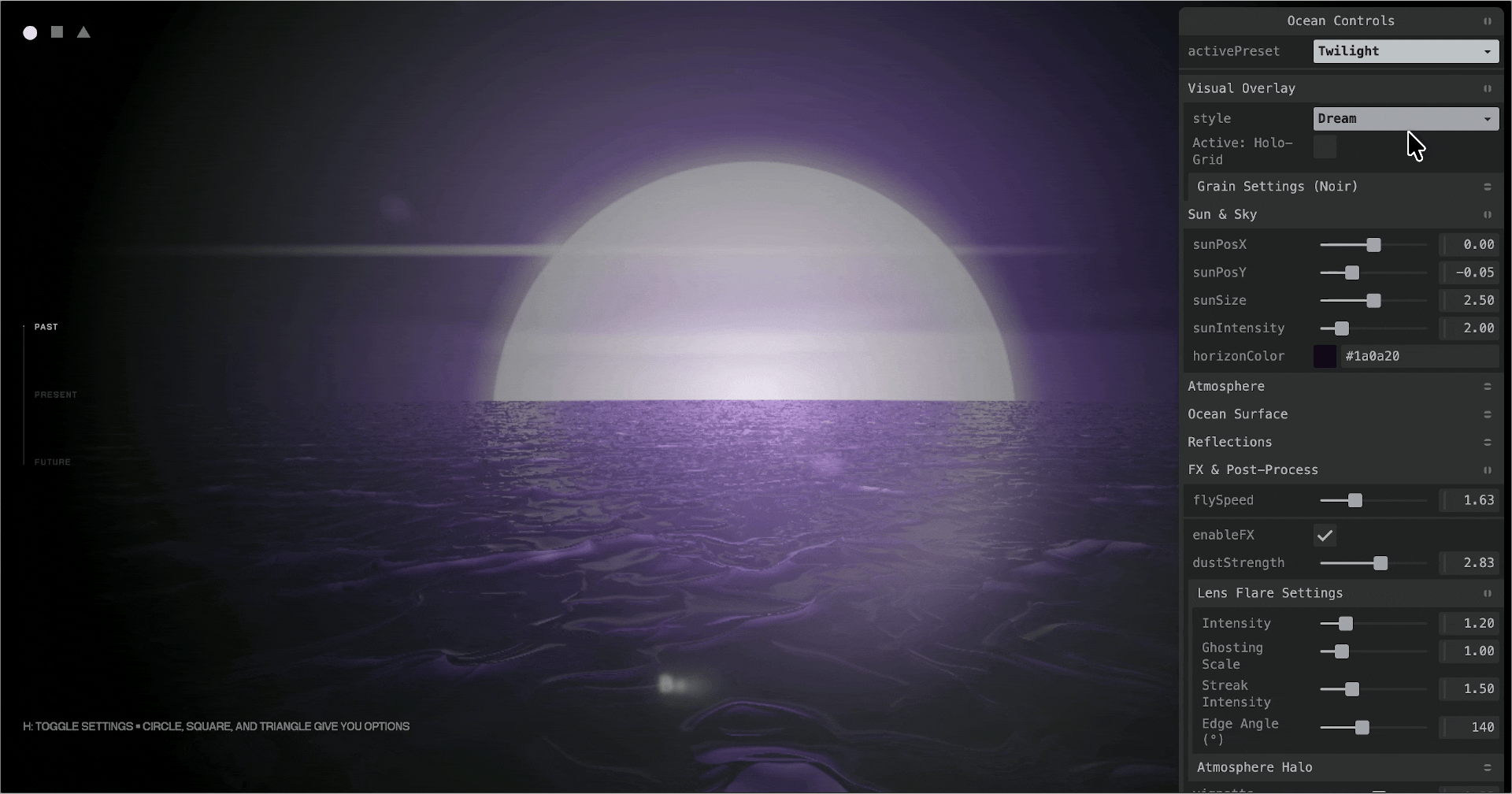 Cinematic Ocean Scroll Scene